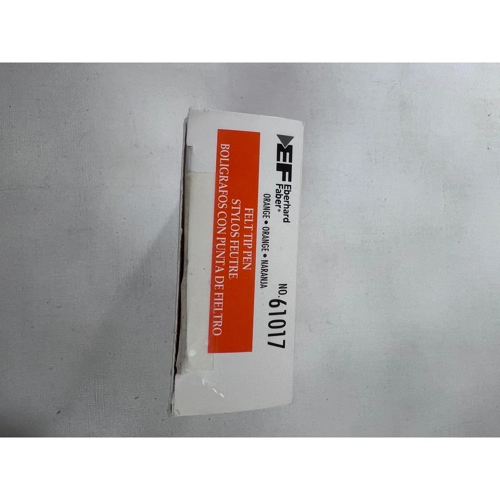 Eberhard Faber Orange Felt Tip Pens Fine‎ Point 12 Count Vintage Open Box